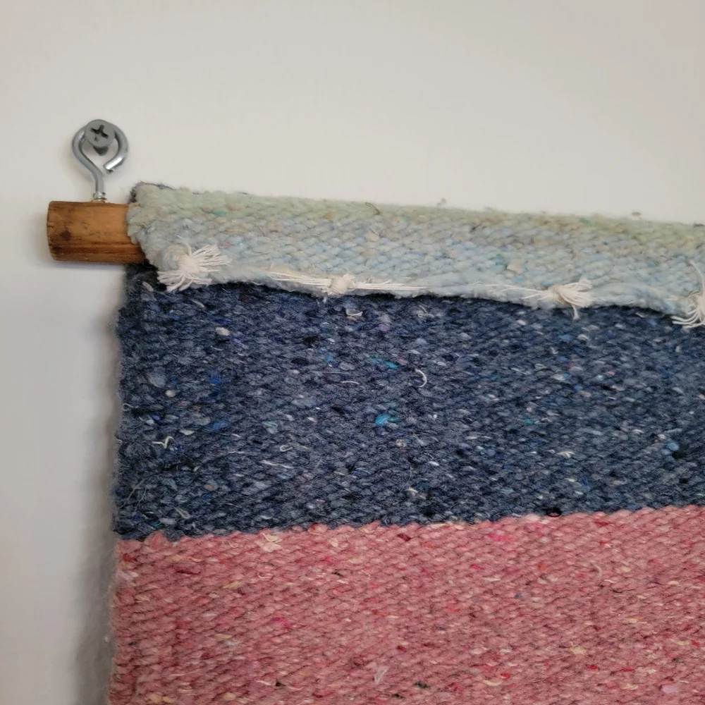 VTG Southwestern Woven Tapestry Wall Hanging Fiber Art Textile Saguaro Western